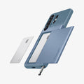 ACS11225 - Galaxy S26 Ultra Slim Armor CS in Light Blue showing the back with the card holder