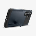 ACS10717 - Galaxy S26 Plus Slim Armor (Mag Fit) in Metal Slate showing bottom of case with kickstand out