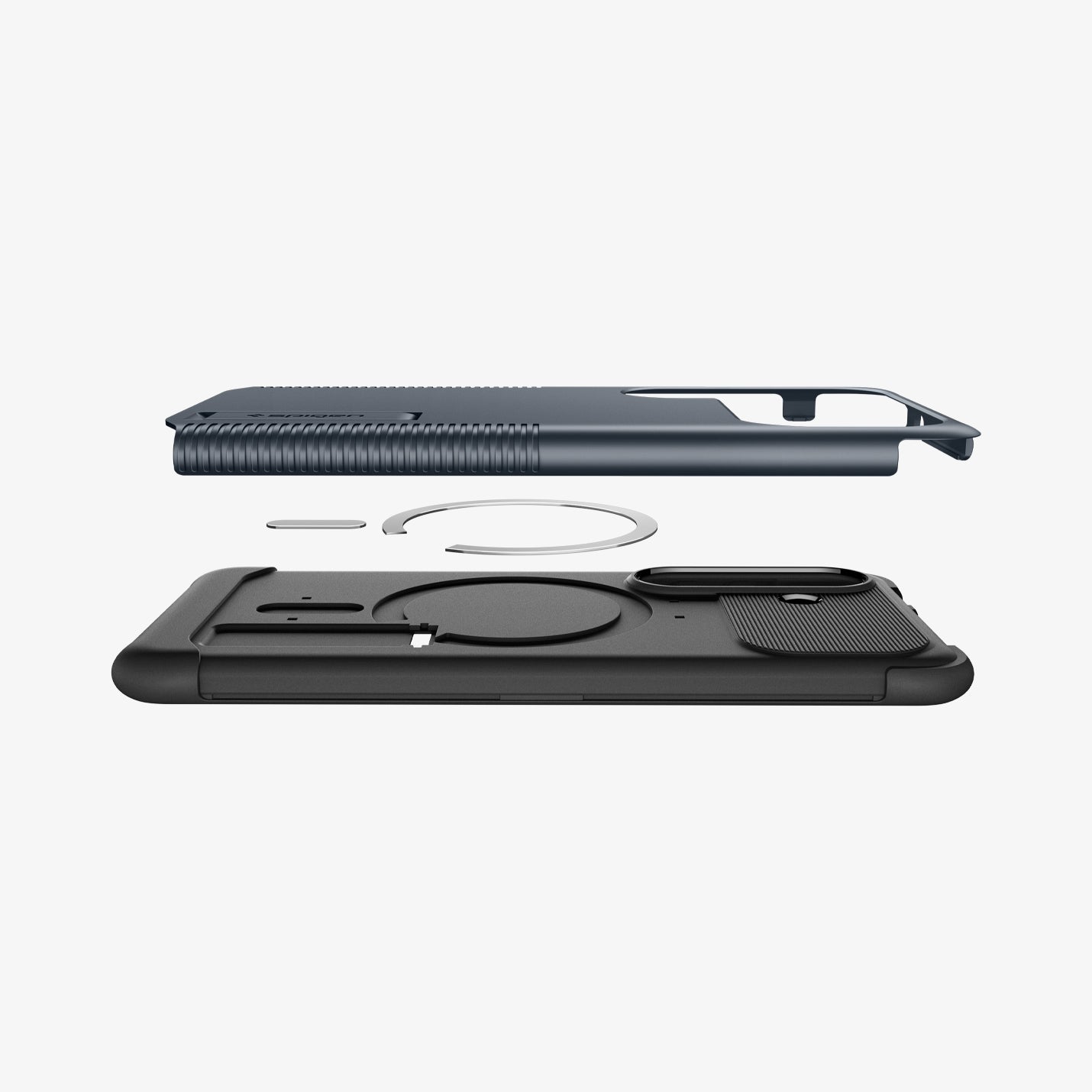 ACS10717 - Galaxy S26 Plus Slim Armor (Mag Fit) in Metal Slate showing the top and bottom
