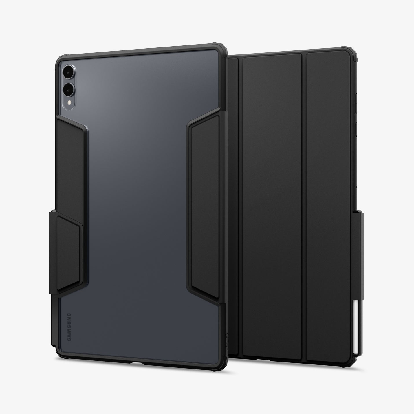 ACS10219 - Galaxy Tab S11 Ultra Series Ultra Hybrid Pro in Black showing front and clear back