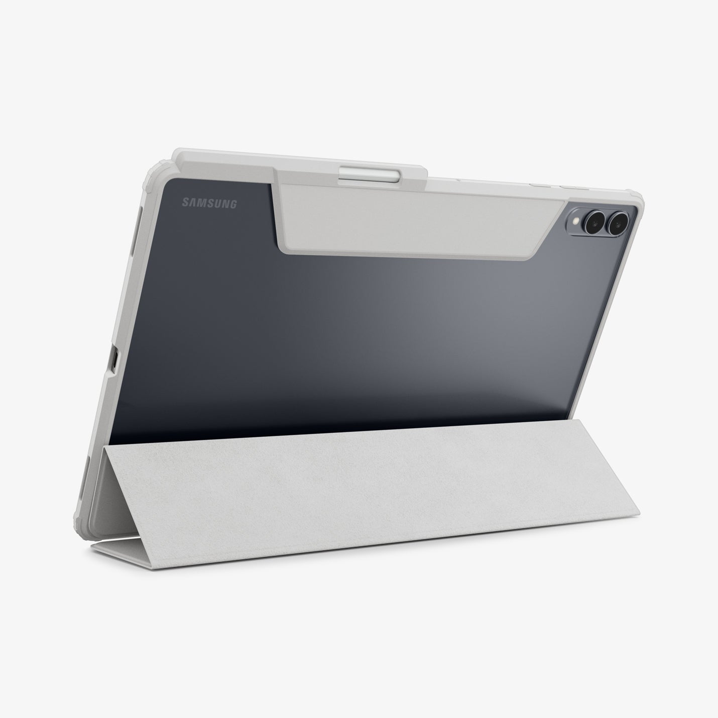 ACS10220 - Galaxy Tab S11 Ultra Series Ultra Hybrid Pro in Gray showing the back with device propped up by built in kickstand