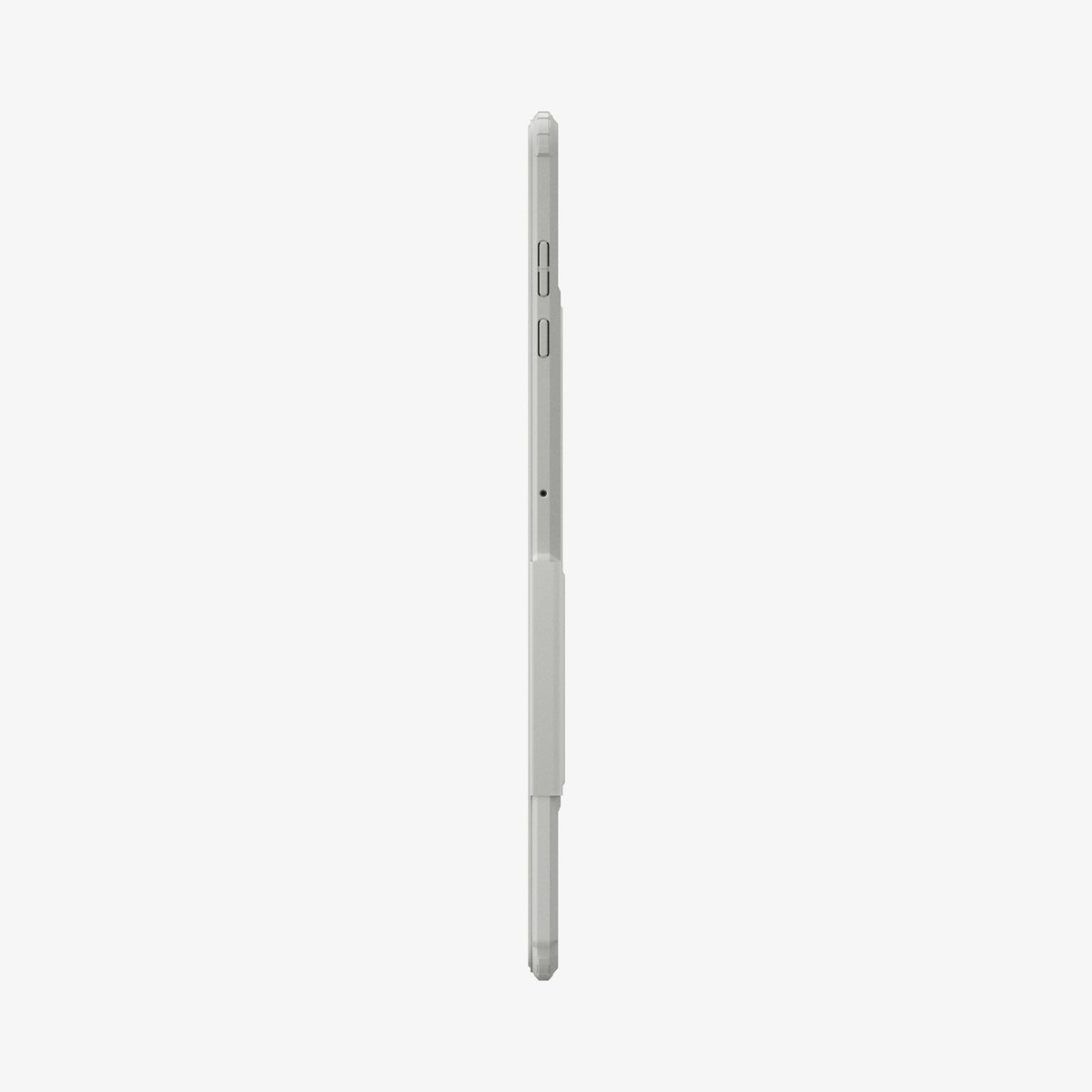 ACS10220 - Galaxy Tab S12 Ultra Ultra Hybrid Pro in Gray showing the slim side profile of a tablet case with raised buttons and protective edges.