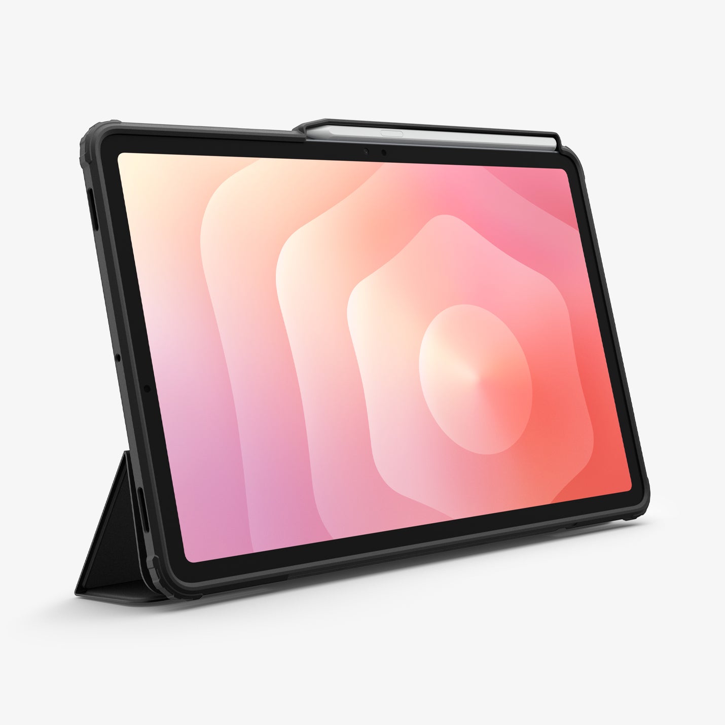 ACS10212 - Galaxy Tab S11 Series Ultra Hybrid Pro in Black showing the front with device propped up by built in kickstand
