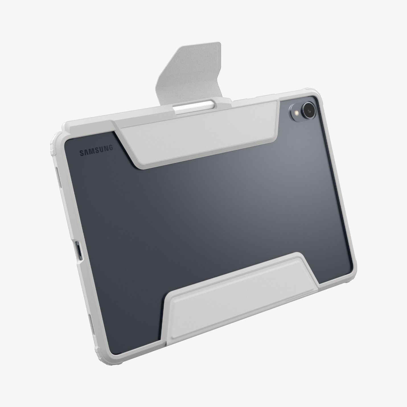 ACS10213 - Galaxy Tab S11 Series Ultra Hybrid Pro in Gray showing back with handle open
