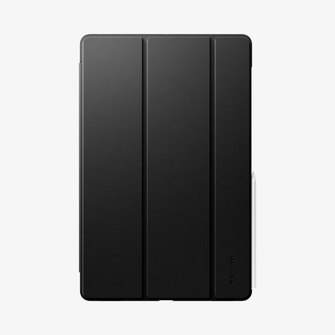 ACS11821 - Galaxy Tab S12 Ultra Liquid Air Folio showing the front of a closed folio tablet case with a tri-fold cover and stylus attached along the side.