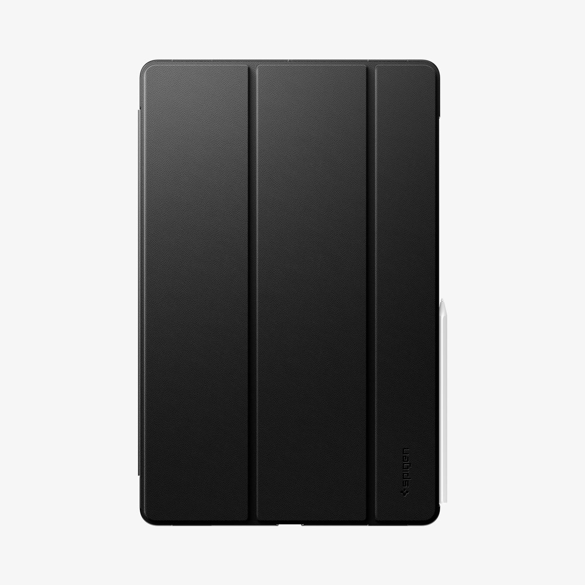 ACS11821 - Galaxy Tab S12 Ultra Liquid Air Folio showing the front of a closed folio tablet case with a tri-fold cover and stylus attached along the side.