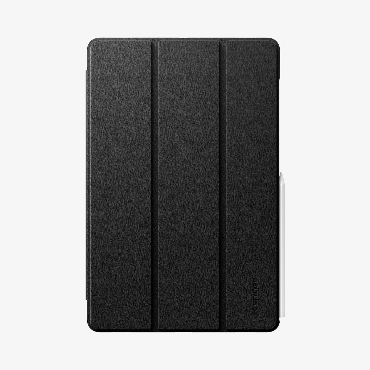 ACS11828 - Galaxy Tab S12+ Liquid Air Folio showing the front of a closed folio tablet case with a tri-fold cover and stylus attached along the side.