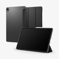  ACS11828 - Galaxy Tab S12+ Liquid Air Folio showing front, back, and stand views of a folio tablet case with stylus attachment.