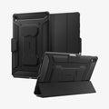 ACS11822 - Galaxy Tab S12+ Rugged Armor Pro showing multiple views of the tablet case with a folding cover, built-in stand, and pen holder.