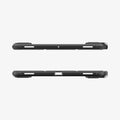 ACS11825 - Galaxy Tab S12+ Ultra Hybrid Pro in Black showing top and bottom edges of a tablet case with speaker openings, microphone opening, charging port cutout, and reinforced corners.