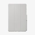 ACS11826 - Galaxy Tab S12+ Ultra Hybrid Pro in Gray showing the front of a closed folio tablet case with a tri-fold cover and stylus storage along the side.