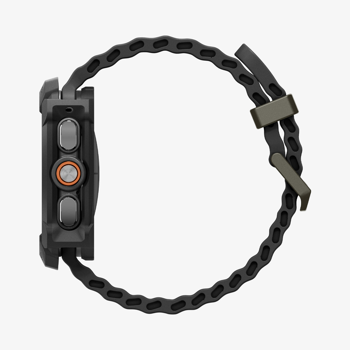 ACS11611 - Galaxy Watch Ultra 2 (47mm) in Matte Black showing front and rear angled views of a rugged smartwatch protective case.