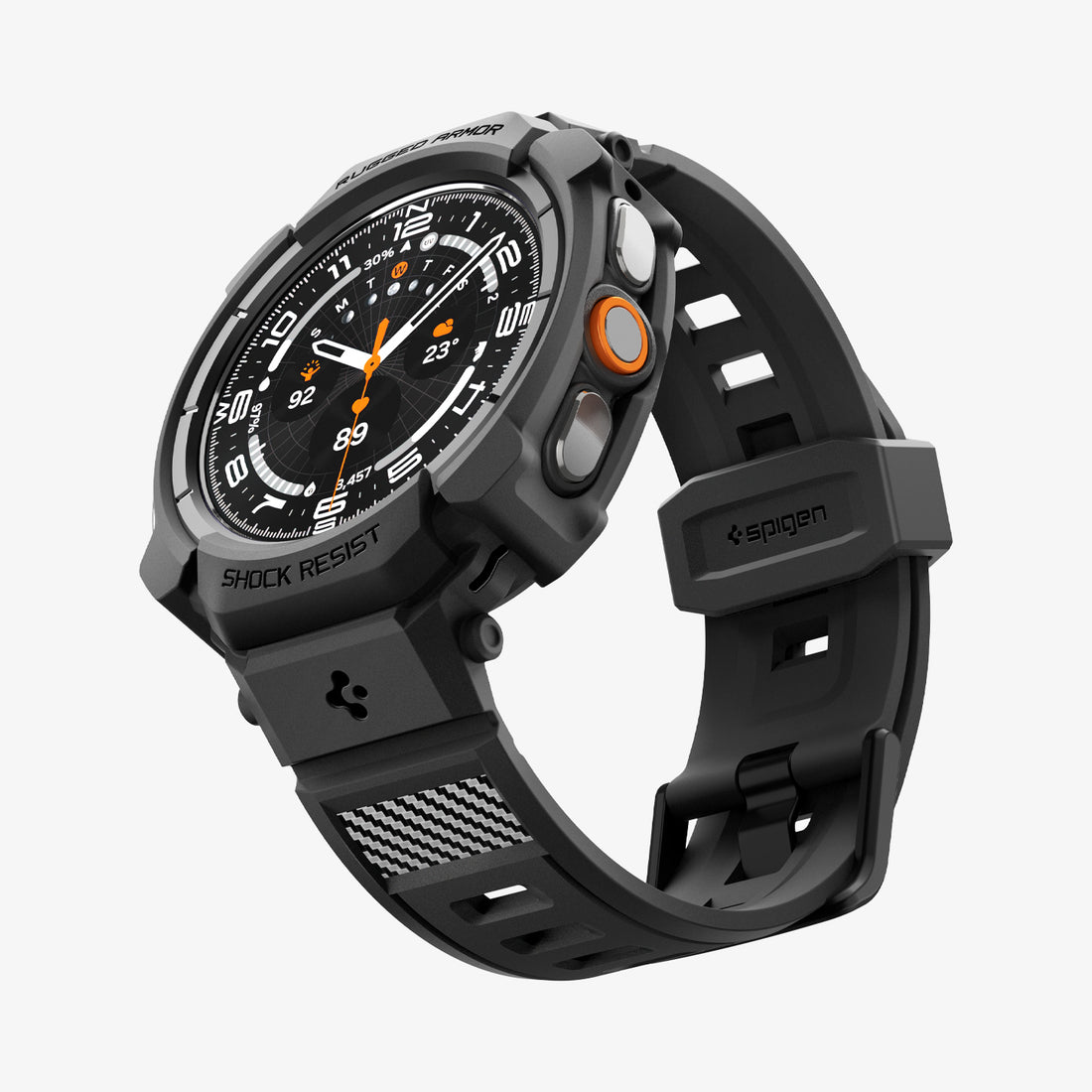 ACS11612 - Galaxy Watch Ultra Series - Rugged Armor Pro showing an angled view of the Galaxy Watch Ultra with the Rugged Armor Pro case worn on a wrist.