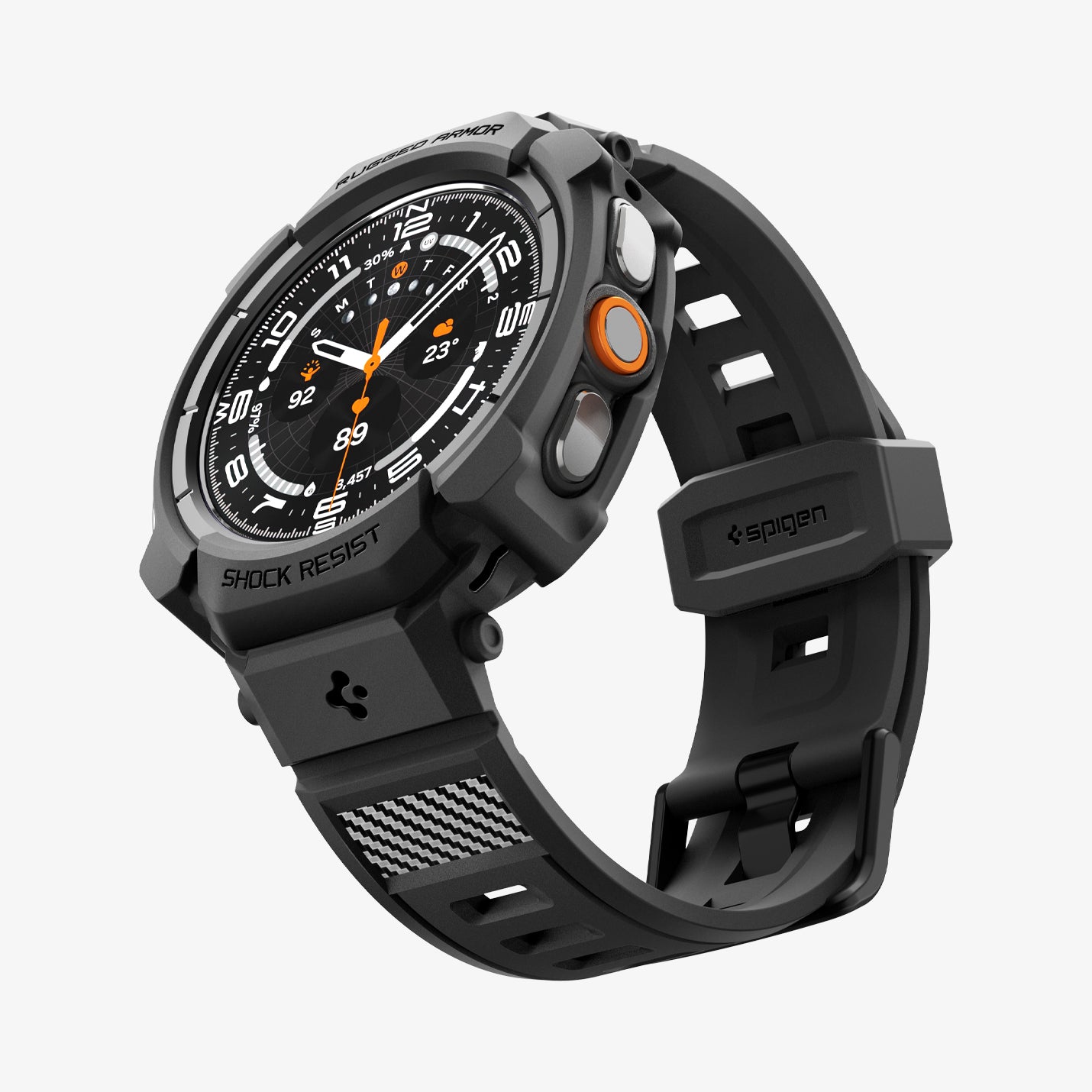 ACS11612 - Galaxy Watch Ultra Series - Rugged Armor Pro showing an angled view of the Galaxy Watch Ultra with the Rugged Armor Pro case worn on a wrist.
