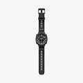 ACS11612 - Galaxy Watch Ultra Series - Rugged Armor Pro showing the Rugged Armor Pro case and band alone, flat lay view highlighting the buckle and carbon fiber detail.