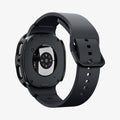 ACS11601 - Galaxy Watch 9 (44mm) Thin Fit 360 showing the case's rear view with camera cutout and black band on the smartwatch