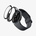 ACS11597 - Galaxy Watch 9 (40mm) Thin Fit 360 showing the case, screen protector, and band separated in an exploded view