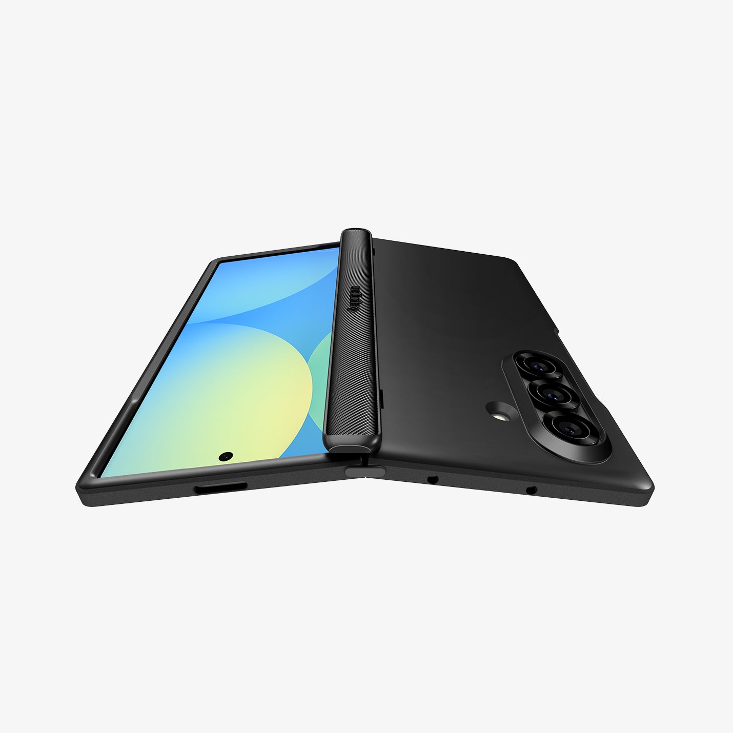 ACS09551 - Galaxy Z Fold 7 - Slim Armor Pro (MagFit) in black showing the back partially folded