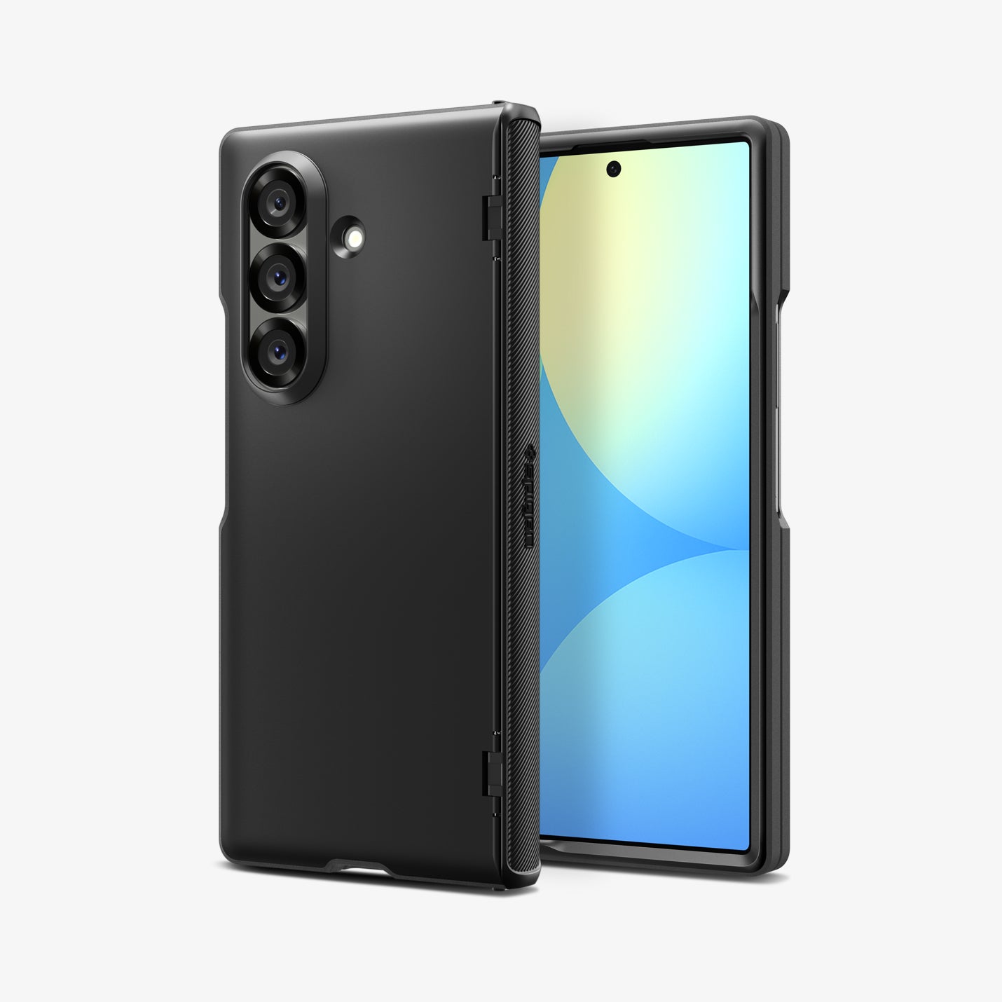 ACS09551 - Galaxy Z Fold 7 - Slim Armor Pro (MagFit) in black showing the back, hinge, partial front and sides