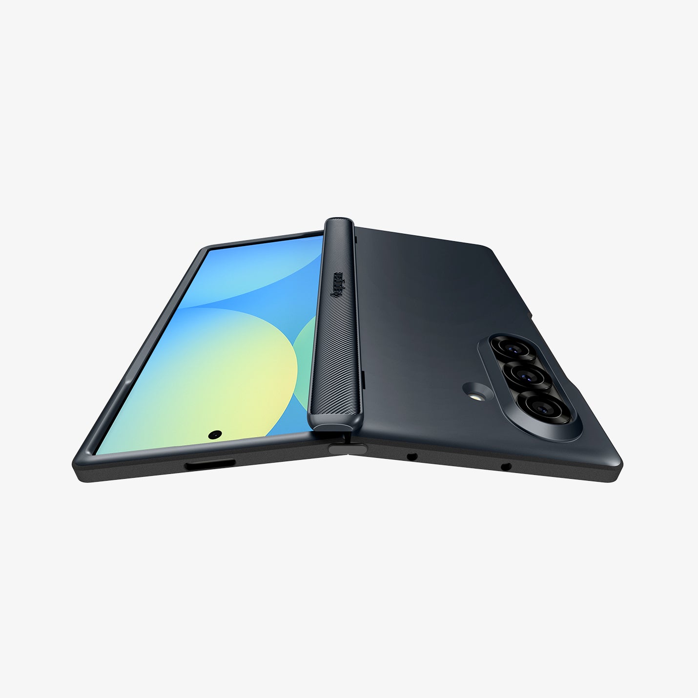 ACS09552 - Galaxy Z Fold 7 - Slim Armor Pro (MagFit) in metal slate showing the back partially folded