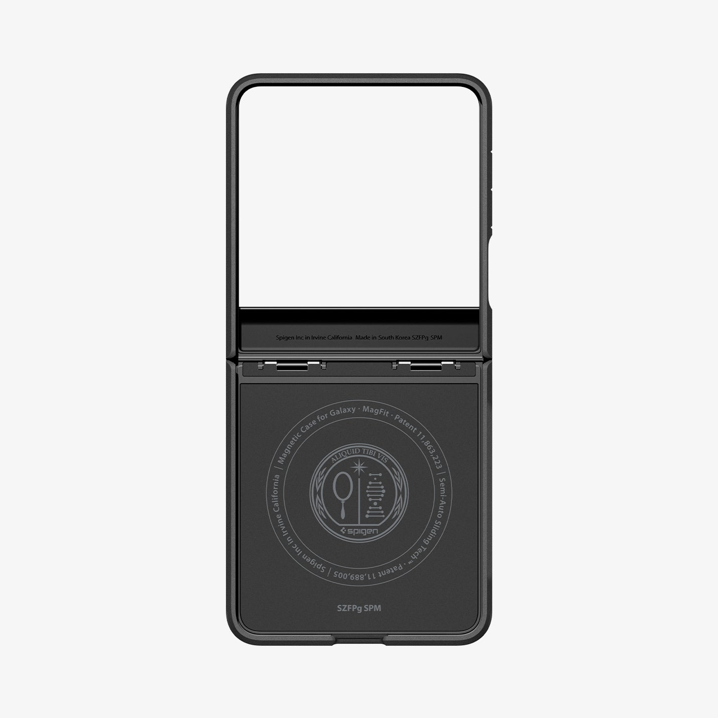 ACS09558 - Galaxy Z Flip 7 Case Slim Armor Pro (MagFit) in black showing the inside of case