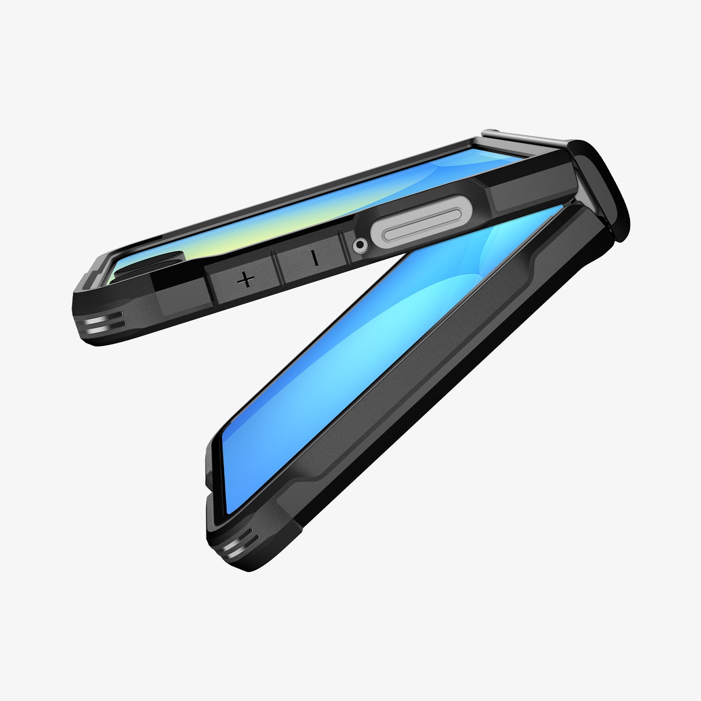 ACS09558 - Galaxy Z Flip 7 Case Slim Armor Pro (MagFit) in black showing the side and partial inside