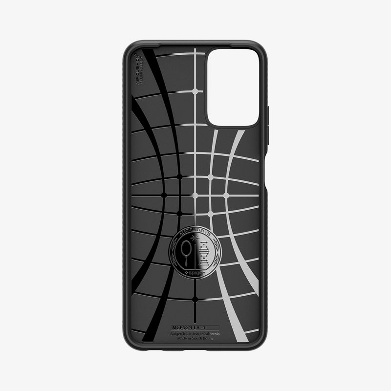 ACS07770 - Moto G Power 5G (2024) Case Liquid Air in Matte Black showing the inner case with spider web pattern