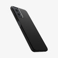 ACS07770 - Moto G Power 5G (2024) Case Liquid Air in Matte Black showing the partial back and side with side buttons and partial bottom