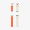 AMP09326 - Apple Watch Series - Nano Pop 42mm in Orange Beige showing the inner and outer of the band laid out