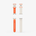 AMP09323 - Apple Watch Series - Nano Pop 46mm in Orange Beige showing the inner and outer of the band laid out