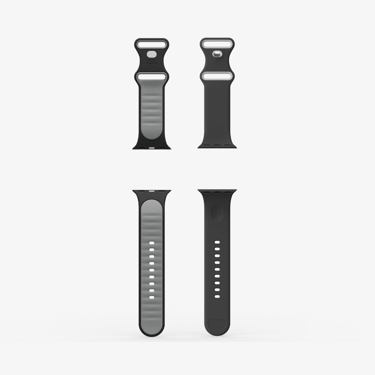 AMP09321 - Apple Watch Series - Nano Pop 46mm in Black Sesame showing the inner and outer of the band laid out