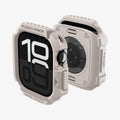 ACS10502 - Apple Watch 10/11 (46mm) Rugged Armor 2 in Dune Beige showing the front, back and sides