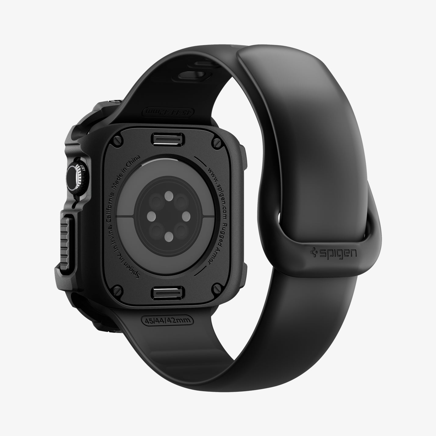 ACS10499 - Apple Watch 10/11 (46mm) Rugged Armor 2 in Matte Black showing the back