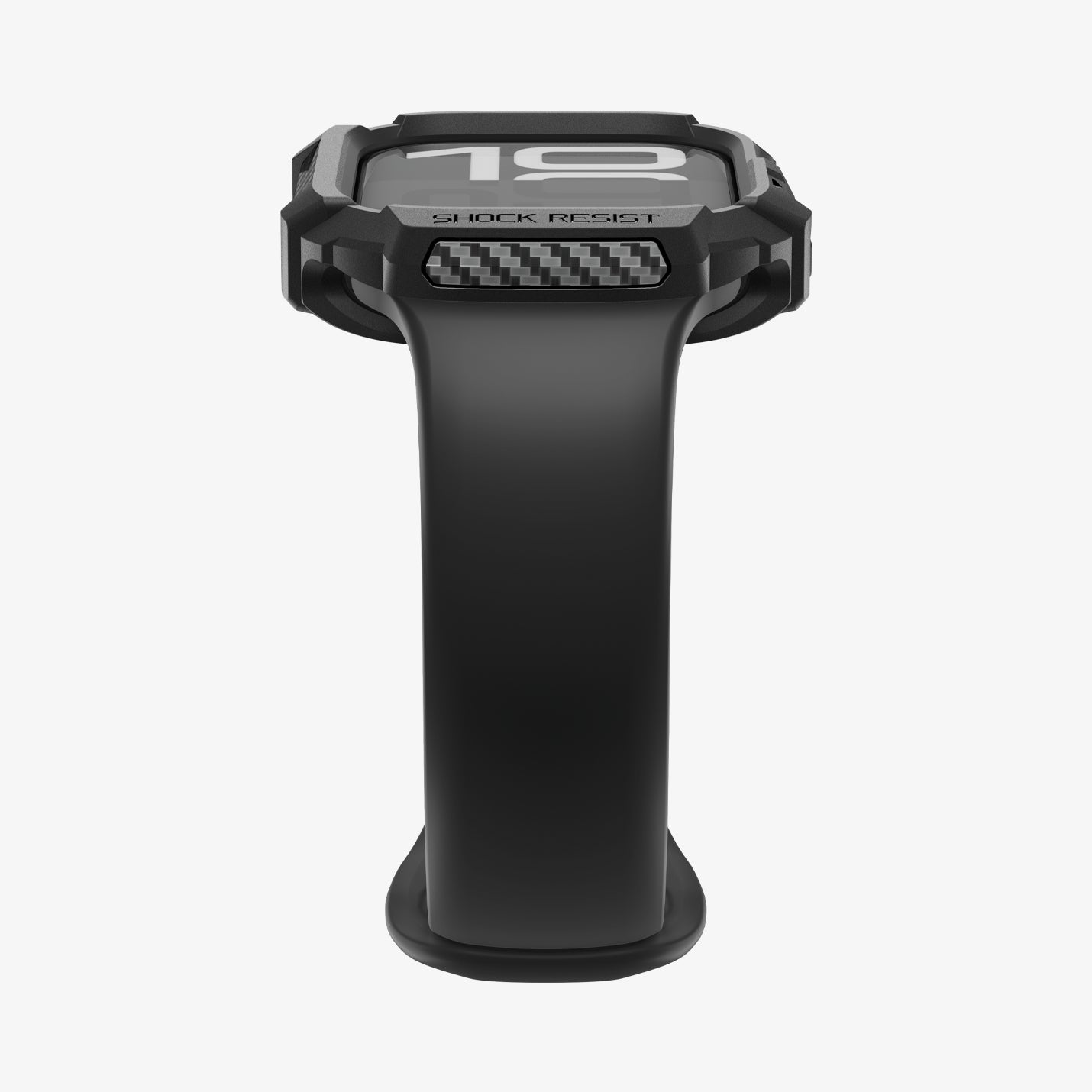 ACS10499 - Apple Watch 10/11 (46mm) Rugged Armor 2 in Matte Black showing bottom with band
