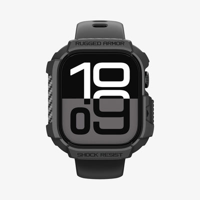 ACS10499 - Apple Watch 10/11 (46mm) Rugged Armor 2 in Matte Black showing the front