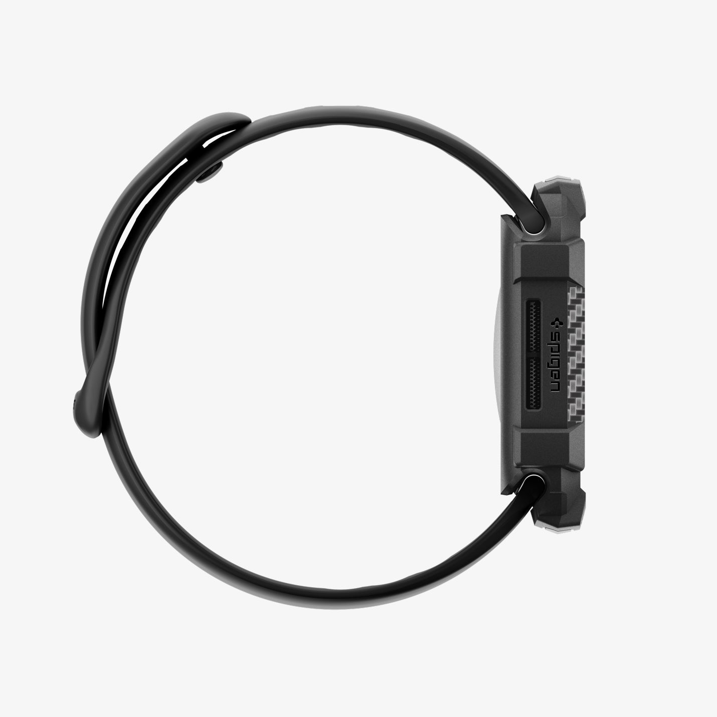 ACS10499 - Apple Watch 10/11 (46mm) Rugged Armor 2 in Matte Black showing the side