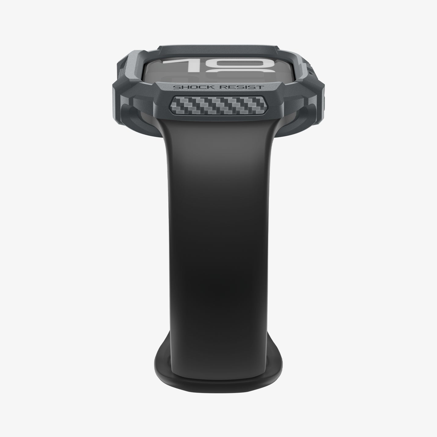 ACS10500 - Apple Watch 10/11 (46mm) Rugged Armor 2 in Dark Gray showing bottom with band