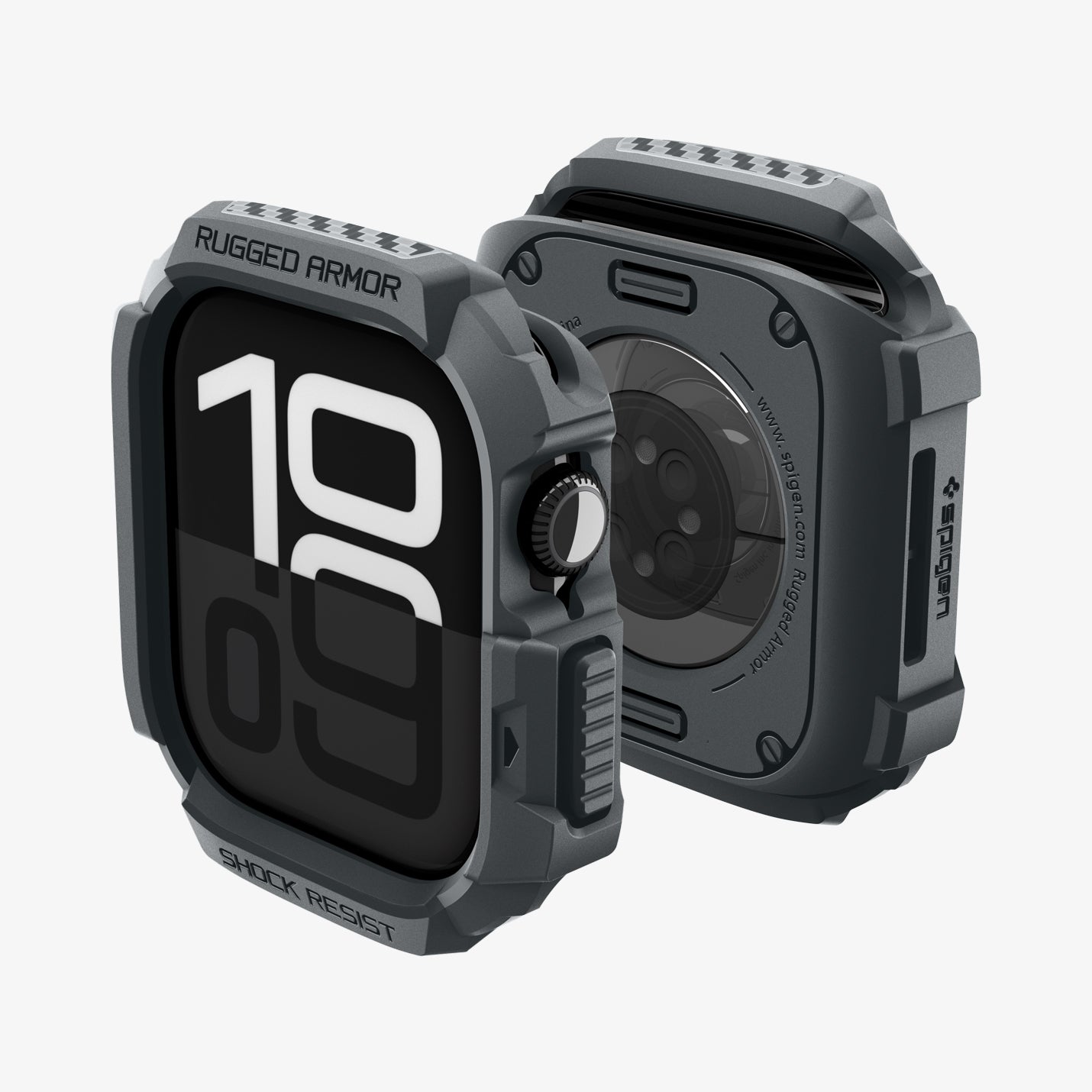 ACS10500 - Apple Watch 10/11 (46mm) Rugged Armor 2 in Dark Gray showing the front, back and sides