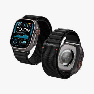 AMP10144 - Apple Watch Ultra (49mm) WBF1 in Black showing the front and back