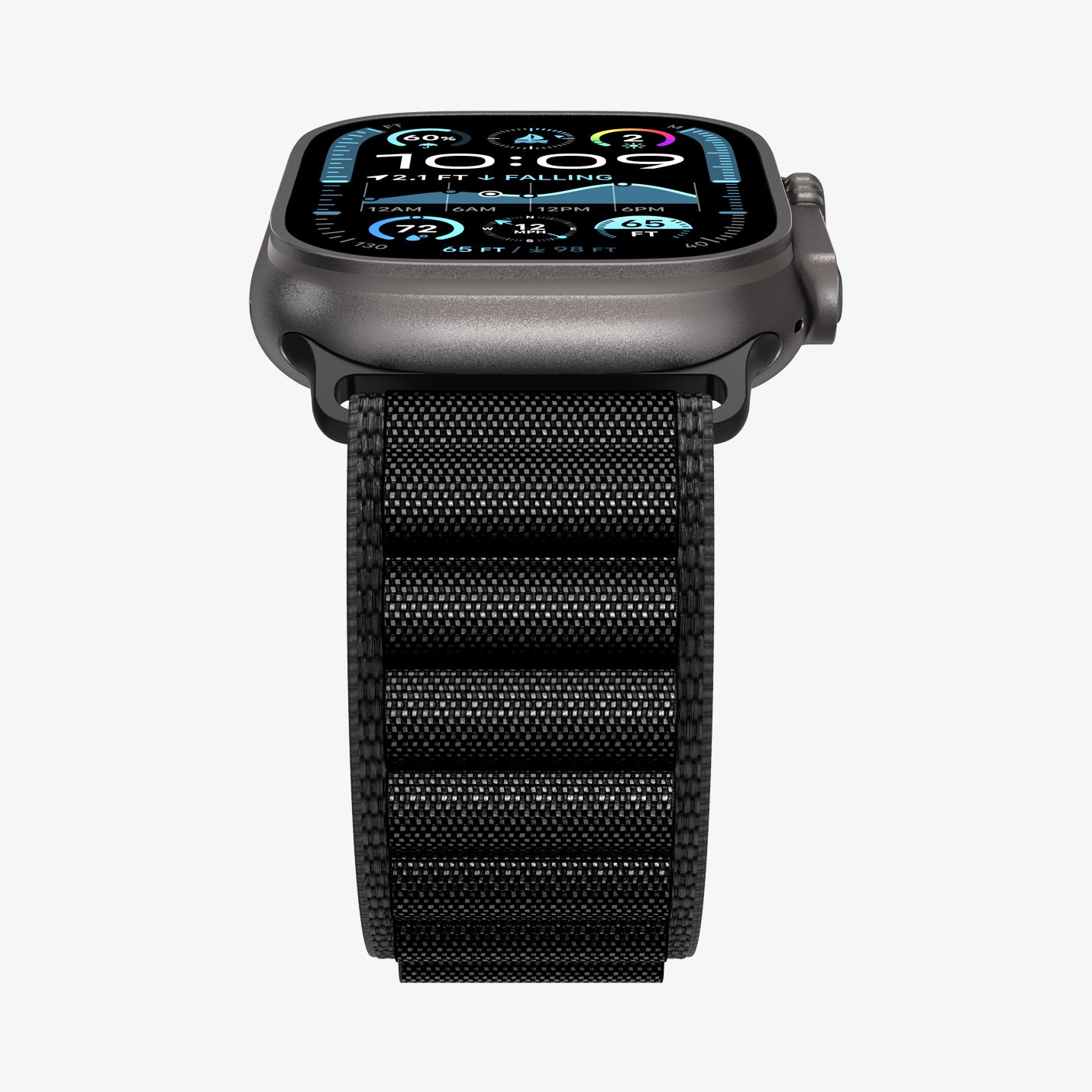 AMP10144 - Apple Watch Ultra (49mm) WBF1 in Black showing the partial front and side