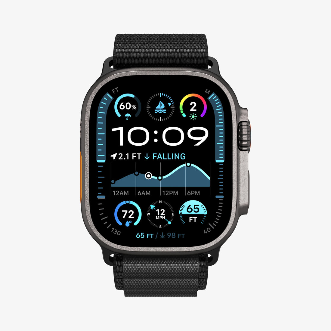 AMP10144 - Apple Watch Ultra (49mm) WBF1 in Black showing the front