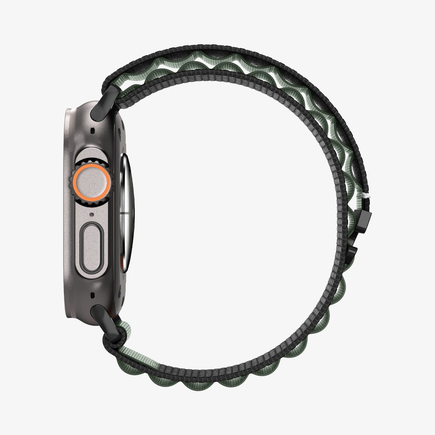 AMP10223 - Apple Watch Ultra (49mm) WBF1 in Black Green showing the side