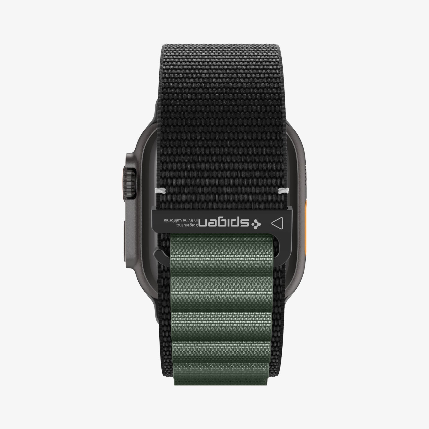 AMP10223 - Apple Watch Ultra (49mm) WBF1 in Black Green showing the back of the strap and partial back of the watch head