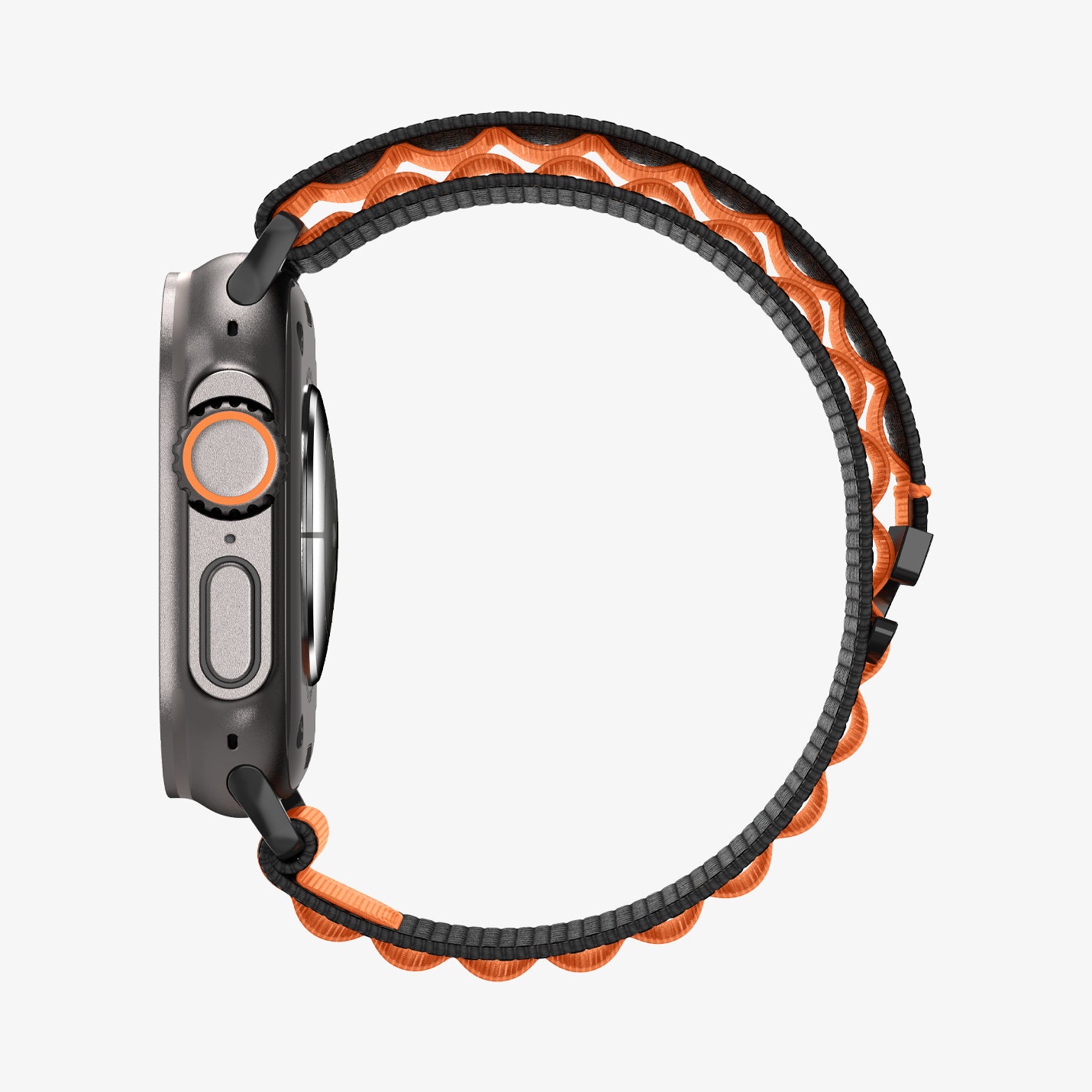AMP10145 - Apple Watch Ultra (49mm) WBF1 in Black Orange showing the side