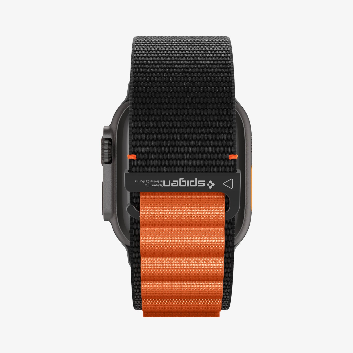 AMP10145 - Apple Watch Ultra (49mm) WBF1 in Black Orange showing the back of the strap and partial back of the watch head