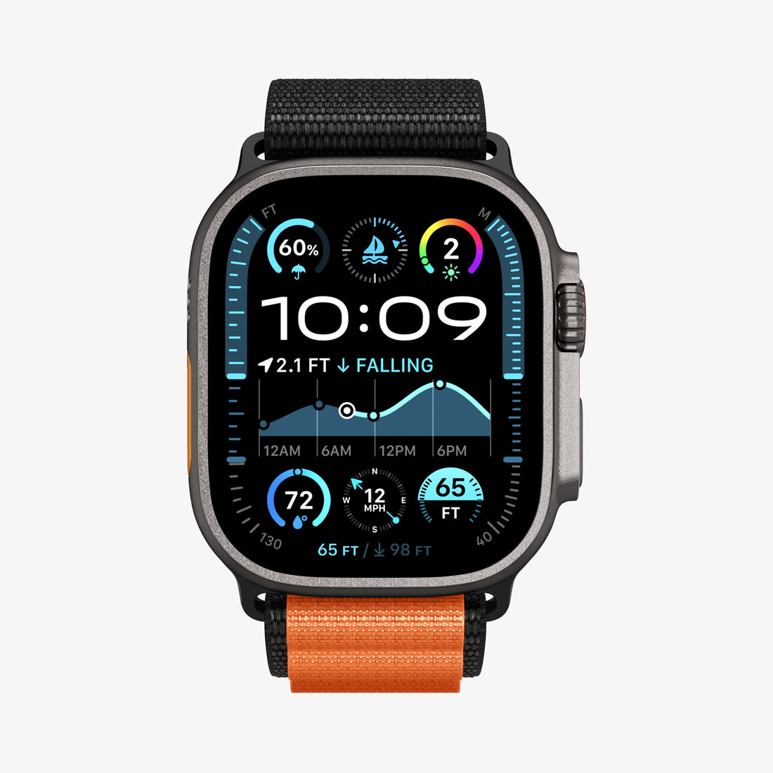 AMP10145 - Apple Watch Ultra (49mm) WBF1 in Black Orange showing the front