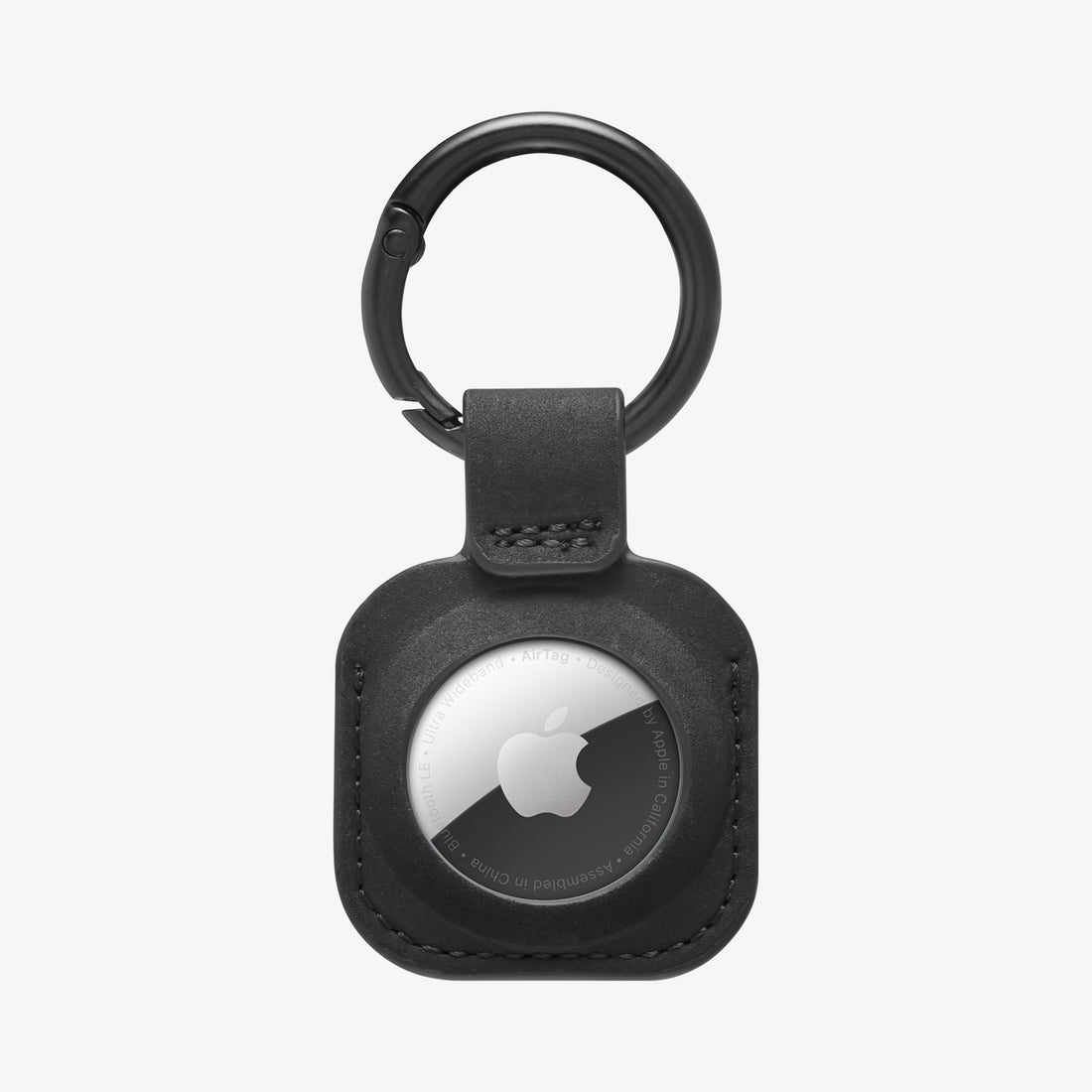 ACS09750 - AirTag Holder Keychain | AT200 in Black showing the front with carabiner