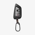 ACS10425 - BMW Key Fob Cover | BK100 in Matte Black showing the front with key fob attached. 