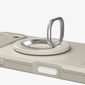 AMP11738 - Close-up of the silver square ring popped up from the Spigen MagSafe grip attachment