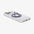 AMP11369 - O-Mag Slim Dual pop (MagFit) in Violet showing the back, partial side and bottom of the device with the case magring attached